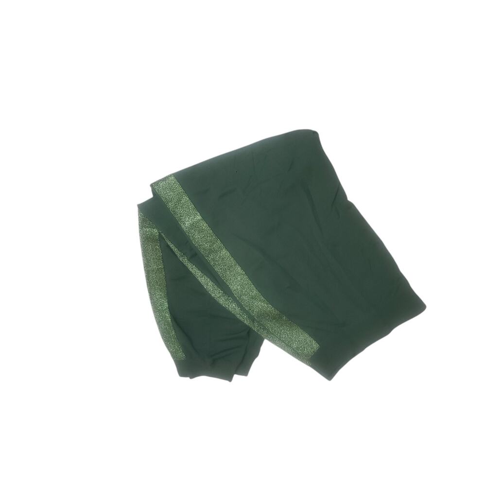 Quacker Factory Womens 2X Green Jogger Pants New Soft Pull On Metallic Strip - Picture 2 of 7